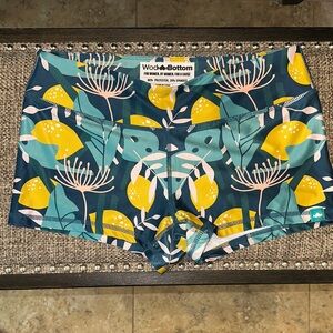 Wood Bottom Women's Athletic Floral Shorts - Teal and Yellow